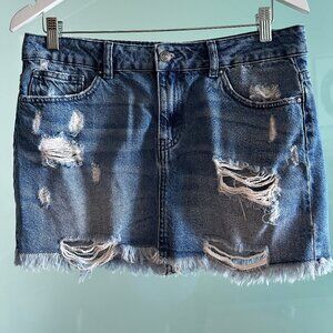 Perfect Y2K Distressed Denim Mini Skirt by We The free